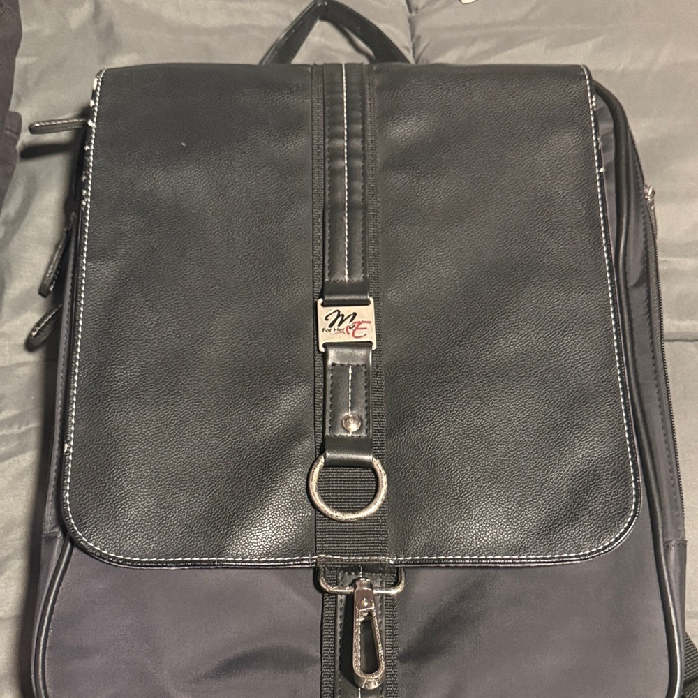Black Leather unisex  Bag